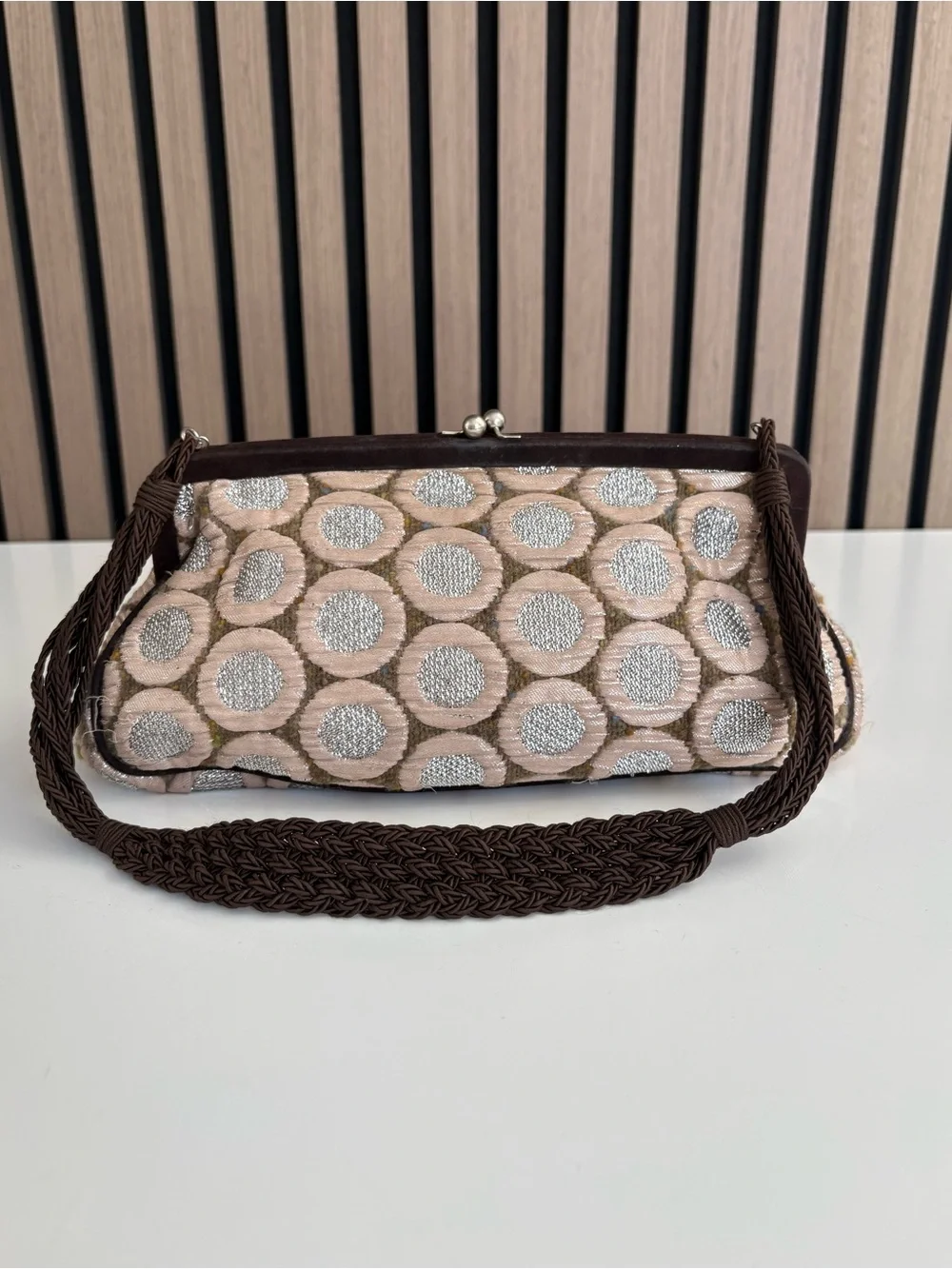 Auth VTG PRADA Tapestry Structured Bag